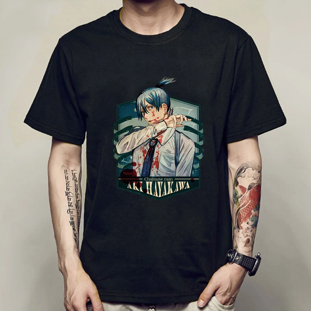 

Футболка мужская с принтом аниме «бензопила»