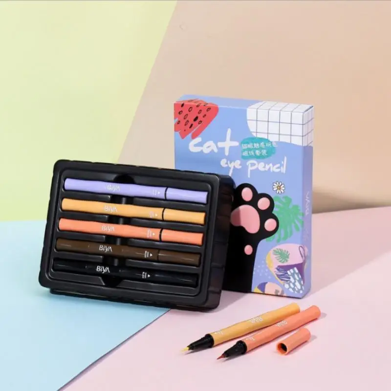 

5PCS Liquid Eyeliner Pen Color Easy To Wear Eyeliner Waterproof Long lasting Eyeliner Women Makeup Cosmetics Tools