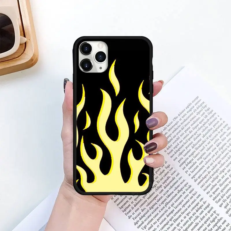 

Fashion Red Flames Fitted Phone Case for iPhone 11 12 pro XS MAX 8 7 6 6S Plus X 5S SE 2020 XR mini