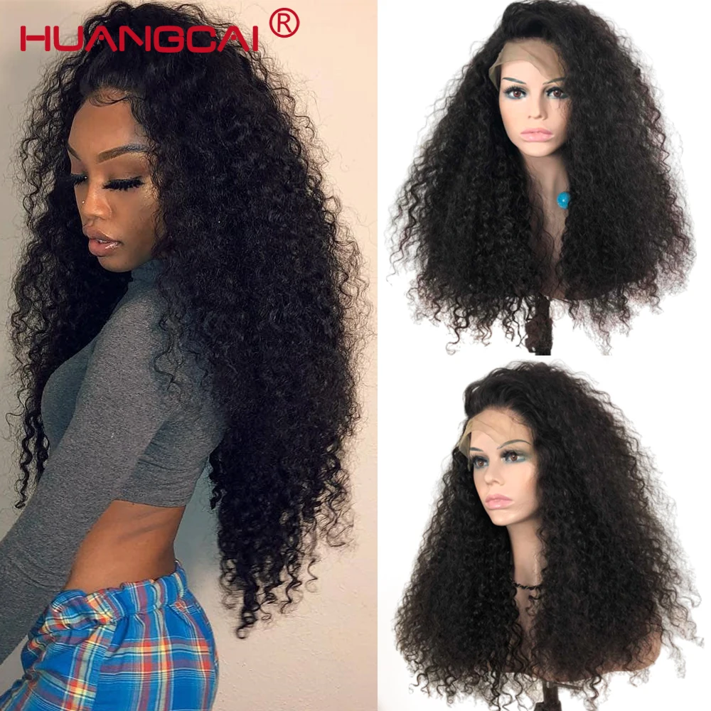 Kinky Curly 13*4 Lace Front Remy Wig Brazilian 150% Density For Women 13*1 Lace Part Human Hair Wigs Pre Plucked With Baby Hair