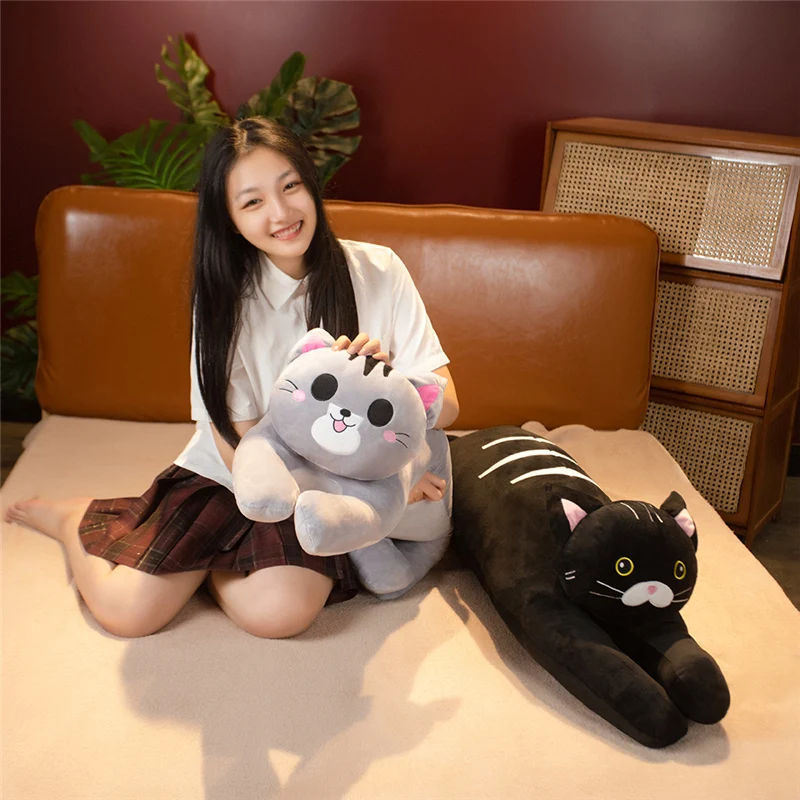 

80-120Drop Shipping Cm Lying Cat Kawaii Pusheen Cat Toy Birthday Gift For Friends Sofa Cushion Bedroom Nursery Decor Comfortable