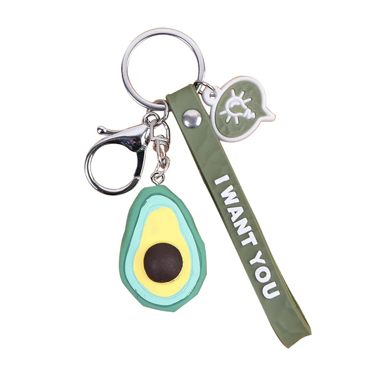 

Cute Cartoon Carrot Key Chain Pineapple Strawberry Fruit Key Chain Creative PVC Decorative Watermelon Neutral Key Chain