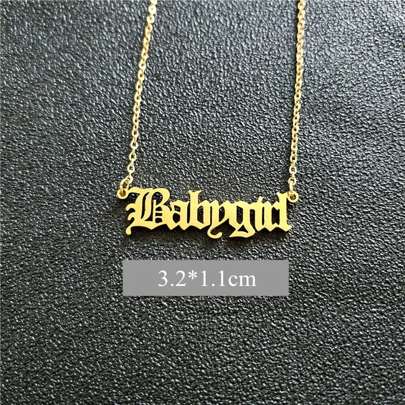 32X11mm Миниатюрное колье для маленькой девочки из нержавеющей стали, цепочка для маленькой девочки, Очаровательное ожерелье с подвеской, Позолоченное колье, лучший подарок для друзей, ювелирные изделия на заказ - Окраска металла: 32X11mm