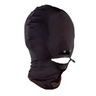 Маска на все голову, повязка на глаза, бесглазный капюшон на молнии, латексное удерживающее белье на молнии, женское Сексуальное белье