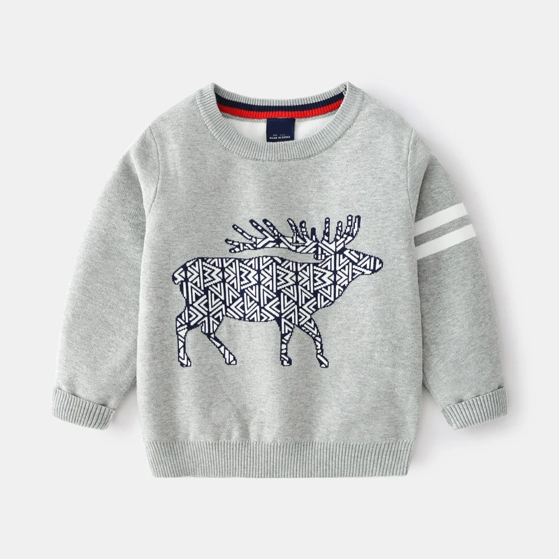 

Sweater Boy Winter Clothes Knit Deer Jumper Tops Autumn Warm Clothes