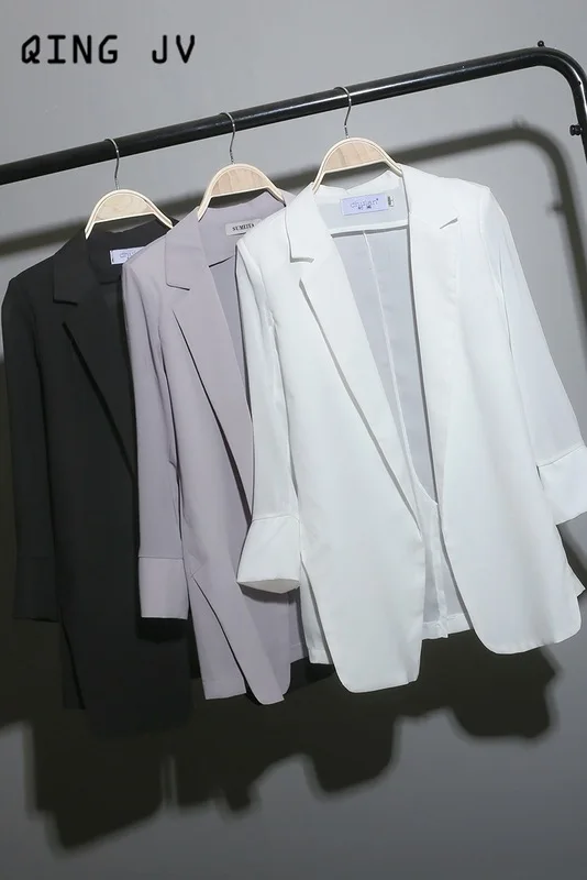 

In long loose women chiffon small business suit chic thin coat sunscreen suits summer air conditioning unlined upper garment