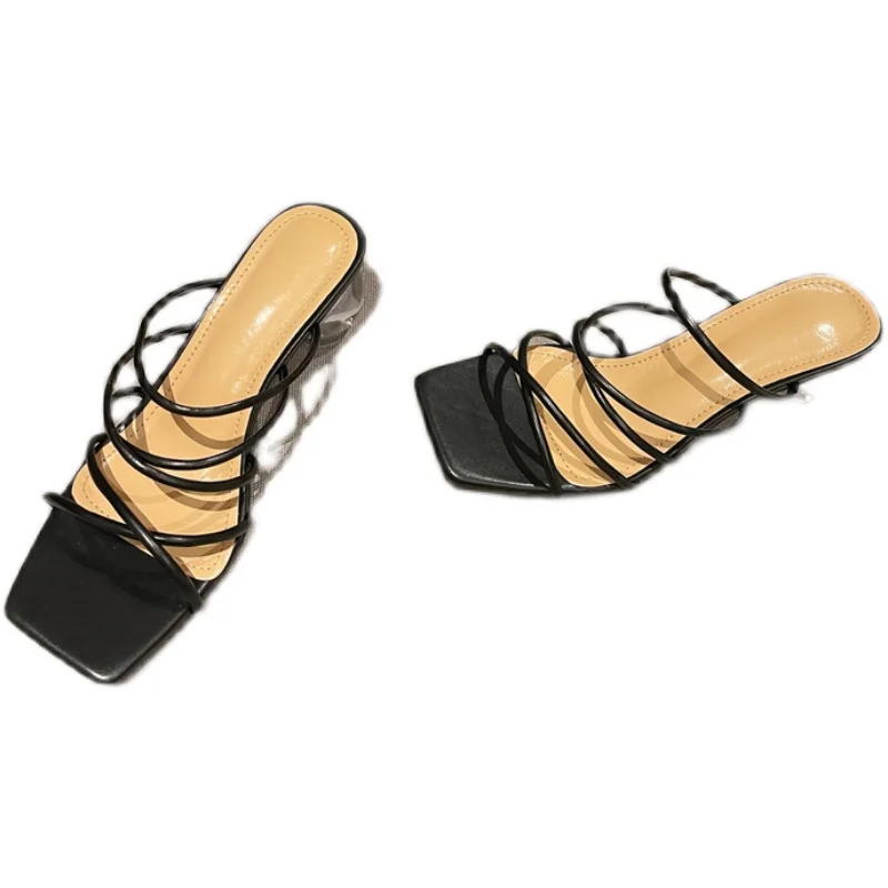 

New Thin Belt Sandals Square Toe Sandals Women