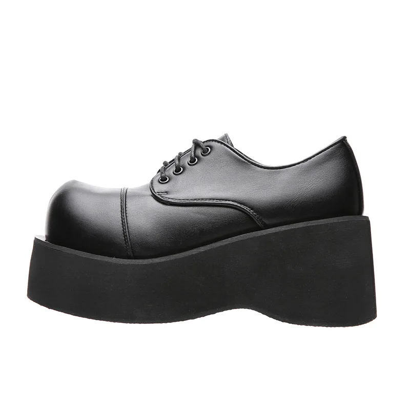 

European and American New Style Leather Spring and Autumn Big Toe Platform Shoes Loli Platform Shoes Retro Flat Shoes designer