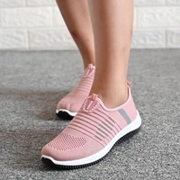 women flat shoes knit woman casual slip on vulcanized shoes female mesh soft breathable womens footwear for ladies sneaker
