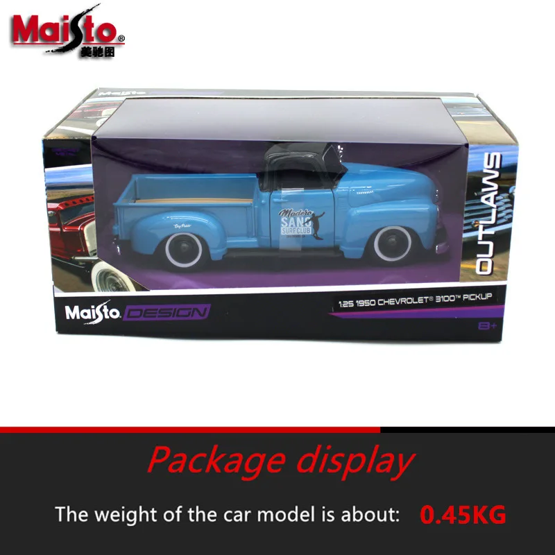 Модель автомобиля Maisto 1:24 1950 для пикапа Chevrolet из сплава модель литья под давлением