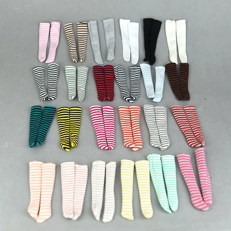 Licca Doll Socks Leg Warmer Lace Colorful Stripes Cute Decors Mixed Design DIY Dressing Toys |