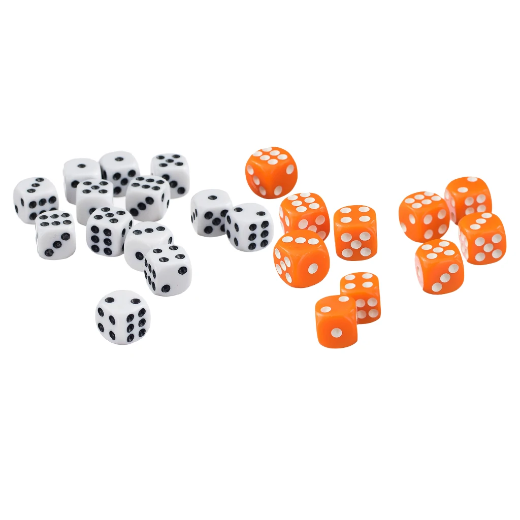 100 штук 12 мм непрозрачные шестигранные D6 игральные кости для подземелий и