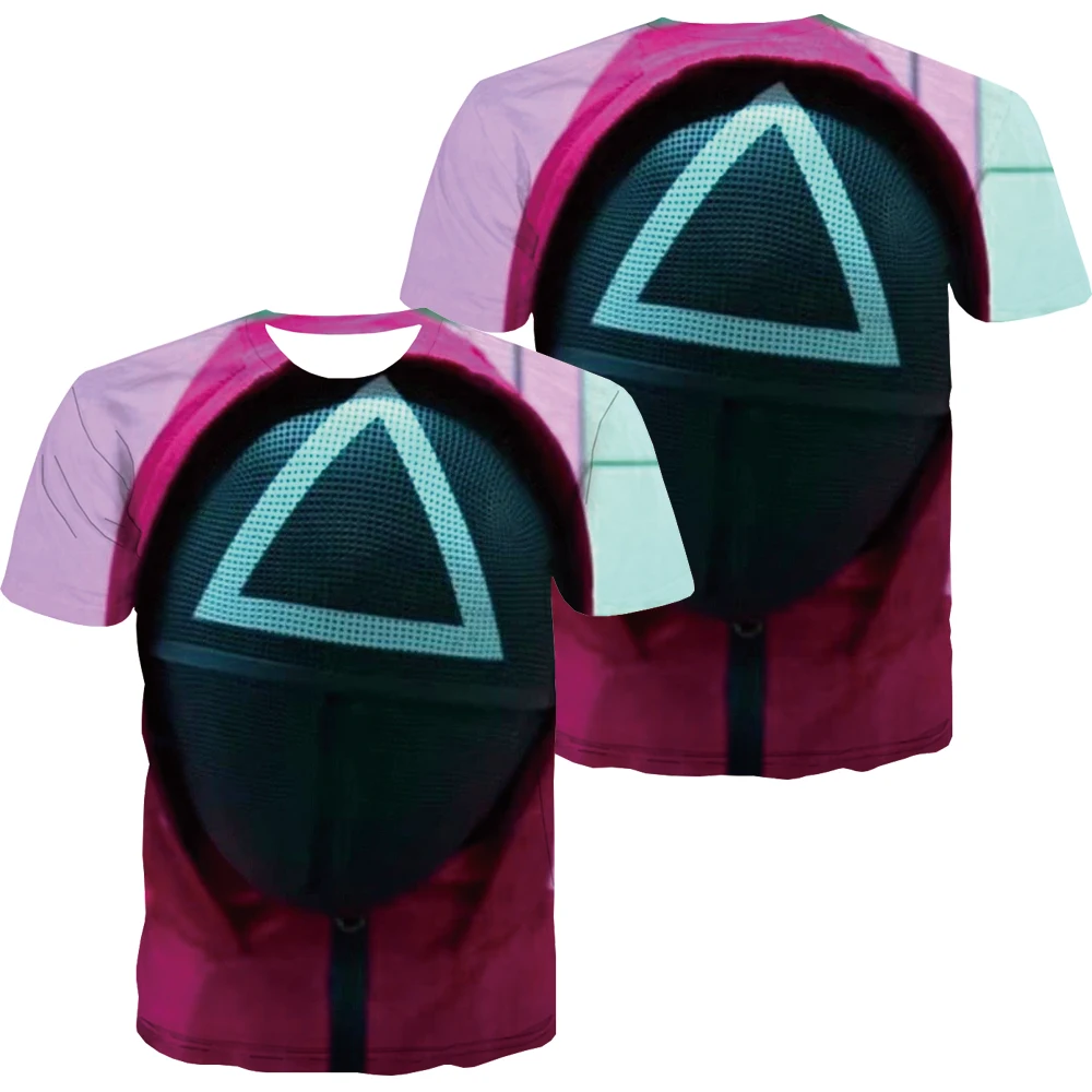 

3d Tshirt Squid Game T-shirt Men Funny Anime Clothes Novel Shirt Print Harajuku Funny T shirts Short Sleeve summer Cool Slim