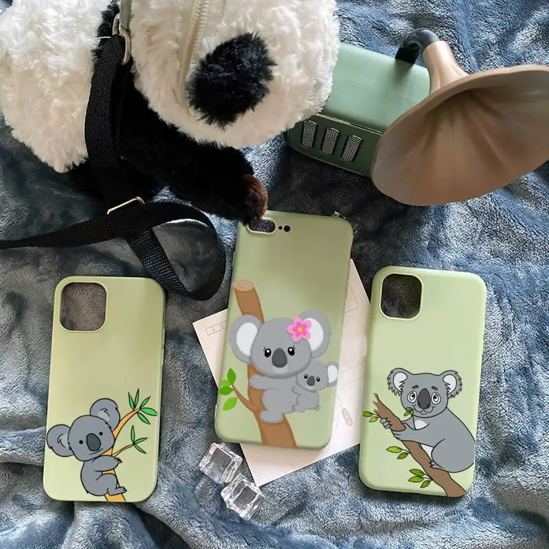 

Funny Animal The koala Australia Phone Case Candy Color for iPhone 6 7 8 11 12 s mini pro X XS XR MAX Plus