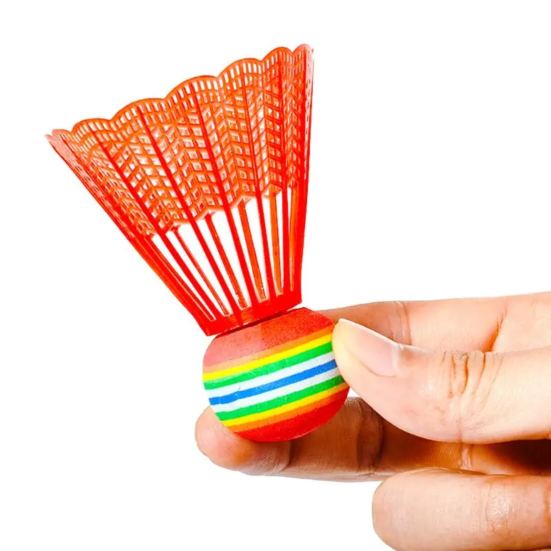 

10pcs Rainbow Nylon Badminton Ball Head for Game Sport Entertainment Indoor Outdoor Playing