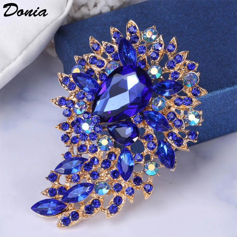 Ювелирные изделия Donia новая большая стеклянная булавка цветная Цветочная Брошь