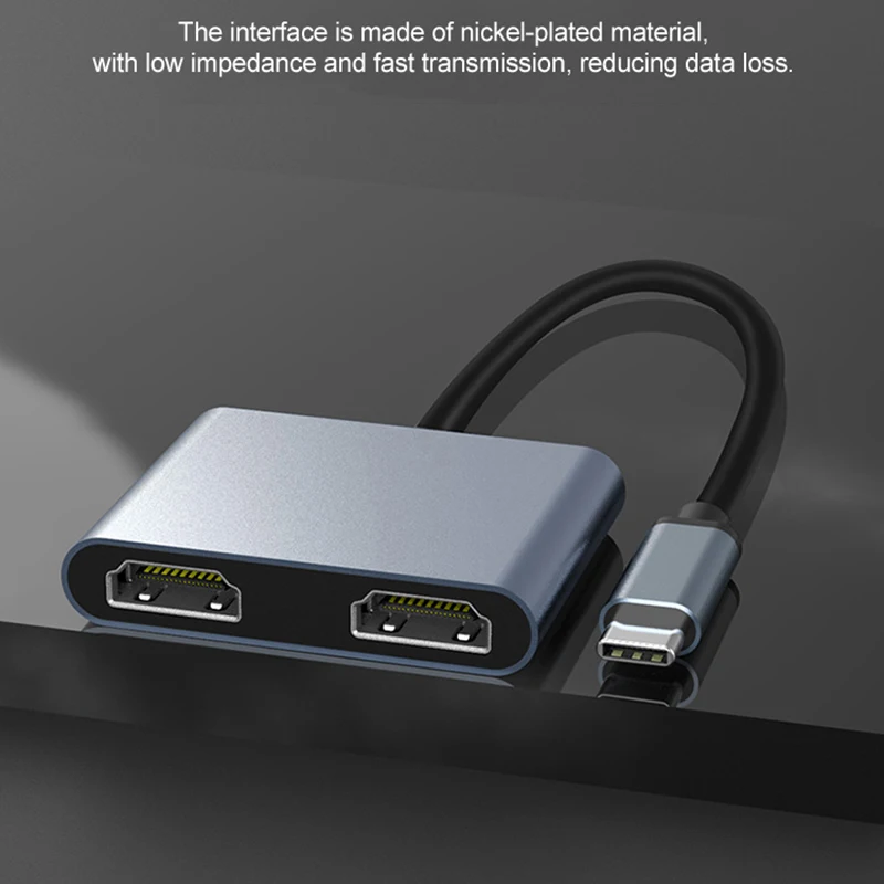 4k hd type c to dual hdmi compatible hub 5gbps transmitter adapter converter dual screen display usb c docking station for tv free global shipping