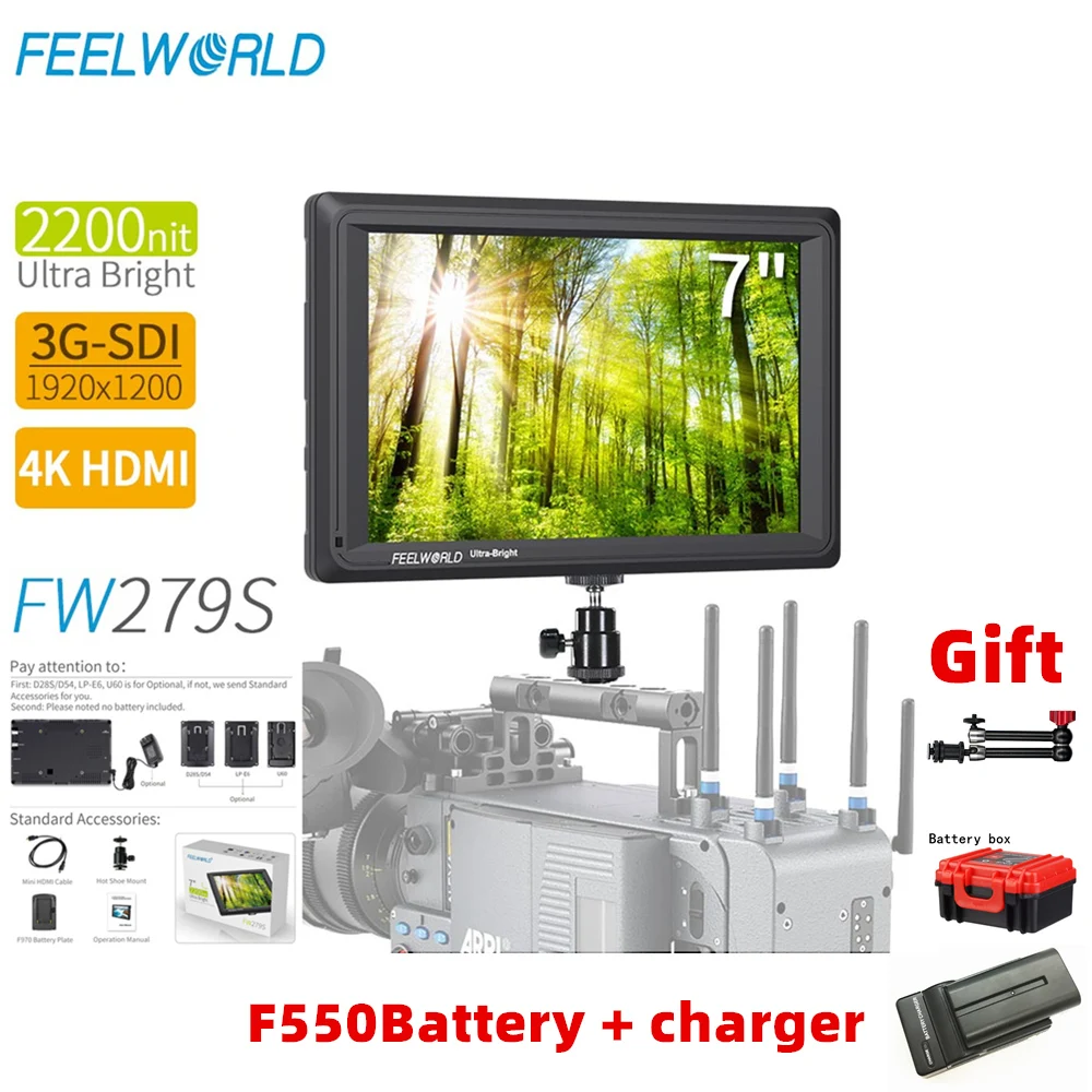 

Feelworld F570 5,7 "IPS Full HD 1920x1080 4K HDMI на камеру полевой монитор для Canon Nikon Sony DSLR камеры Gimbal Rig