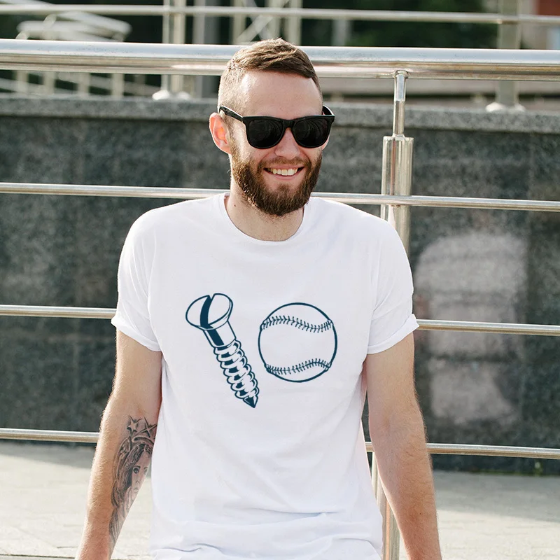 

Screw Ball Cotton Casual Tops T Shirt Comfortable Short Sleeve T Shirts Men's Comics T-Shirt Boyfriend Gift