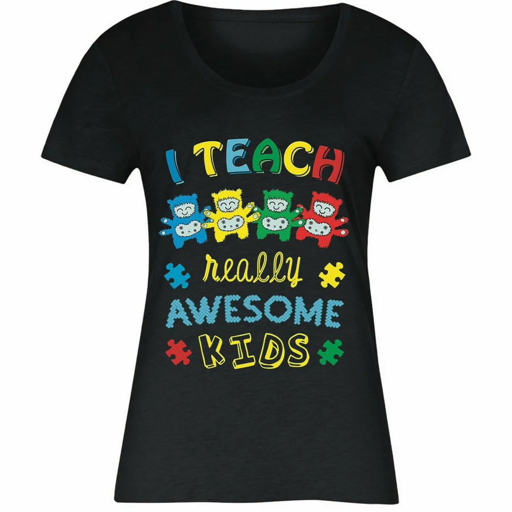 I Teach Relly Awesome мужские топы футболка осознанная любовь аутизм женская бесплатная