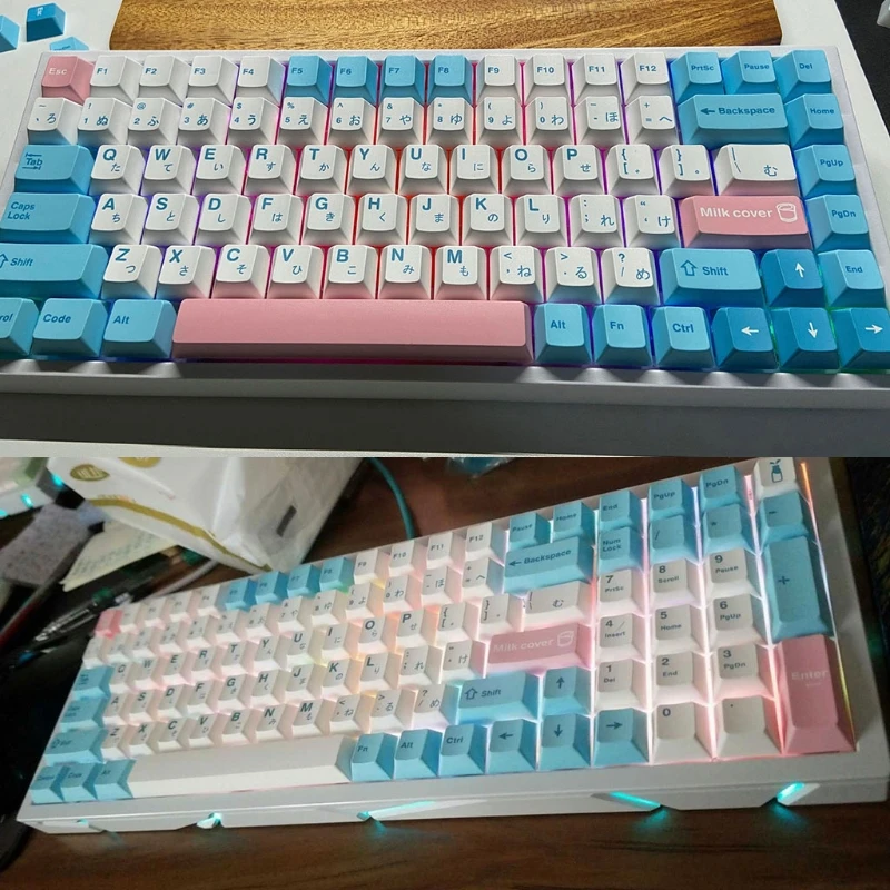 

Milk Theme Keycaps PBT Standard Dye Sublimation Process Keycap 140Keys Cherry Profile for Mechanical Keyboard