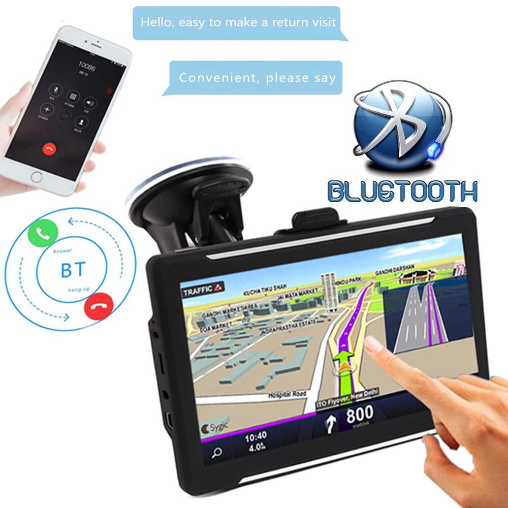 Автомобильная навигация HD FM Bluetooth 256 Мб спутниковая голосовая Navitel грузовик GPS