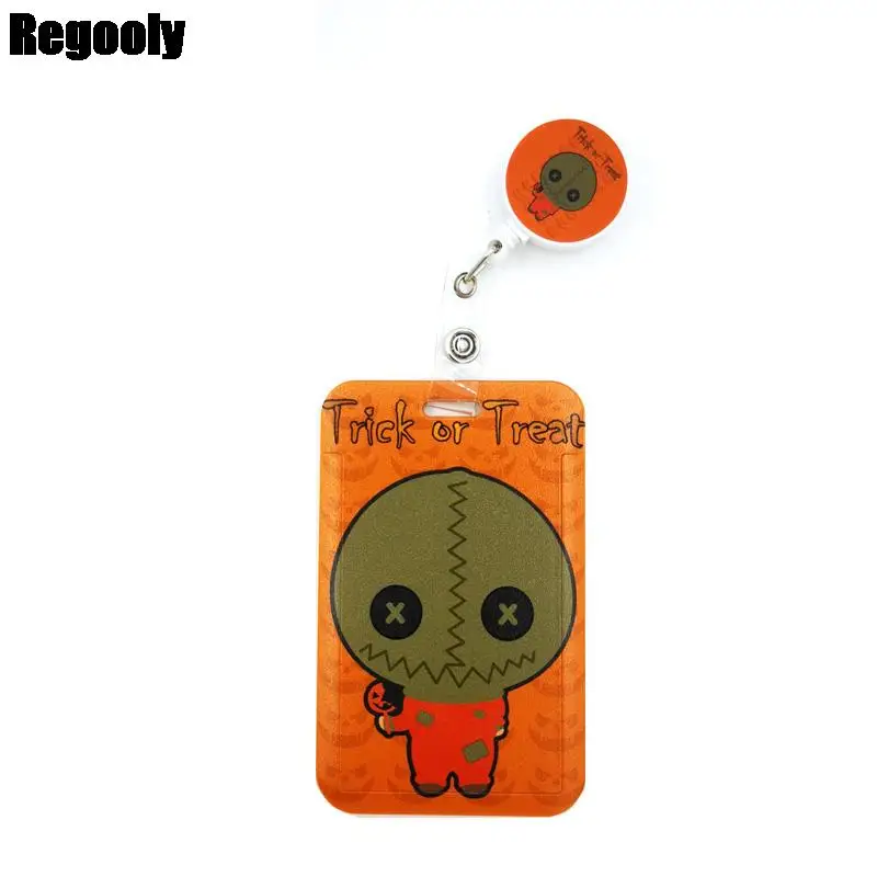 

Halloween Trick R Treat Card Holder Women Men Business Lanyards Badge Card Case Women Cards Lanyard ID Name Card Holder Bags