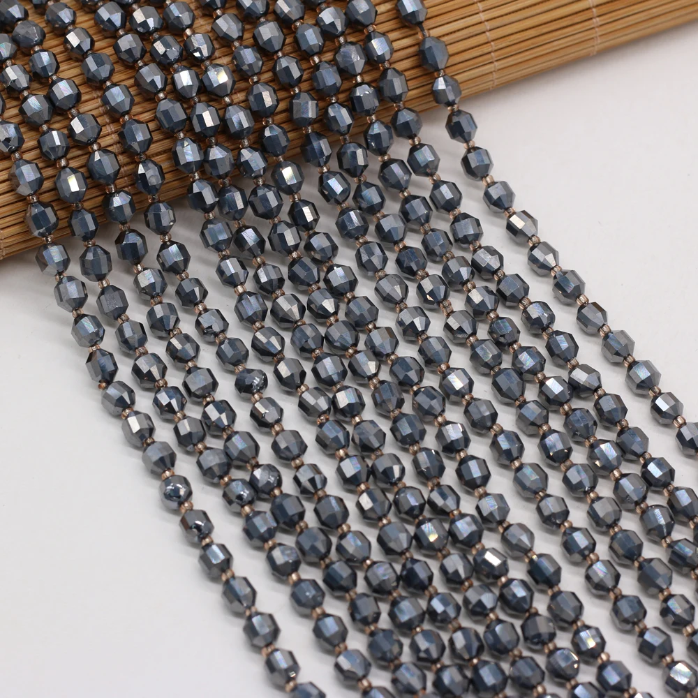 

2021New Natural Semi-precious Stone Faceted Round 6mm Bead Hematite DIY for Making Exquisite Jewelry Necklace Bracelet Gift38cm