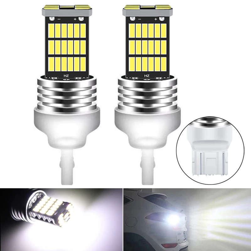 

2PCS 7443 T20 LED W21/5W W21W CANBUS 7440 LED Reverse Lamp Bulbs Car Brake Tail Stop Lights 45SMD Auto Lamp White 12V