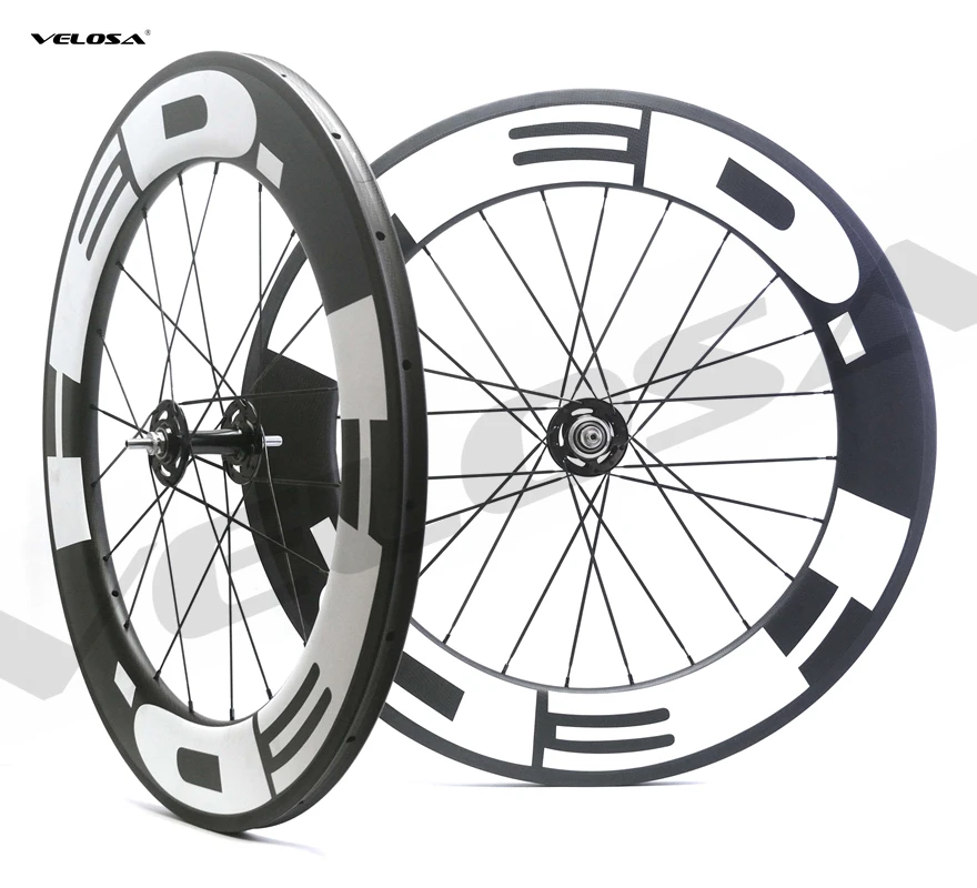 Велосипедный карбоновый трос Velosa sprint 80 с фиксированной передачей и колесами 88 мм