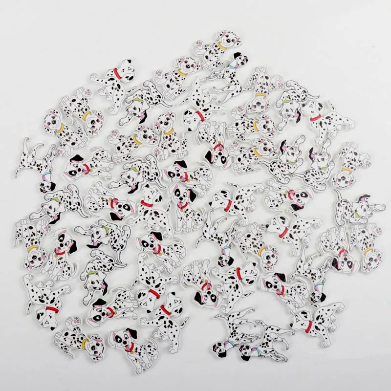 30 шт. пуговицы из натурального дерева милые далматинские в форме собаки