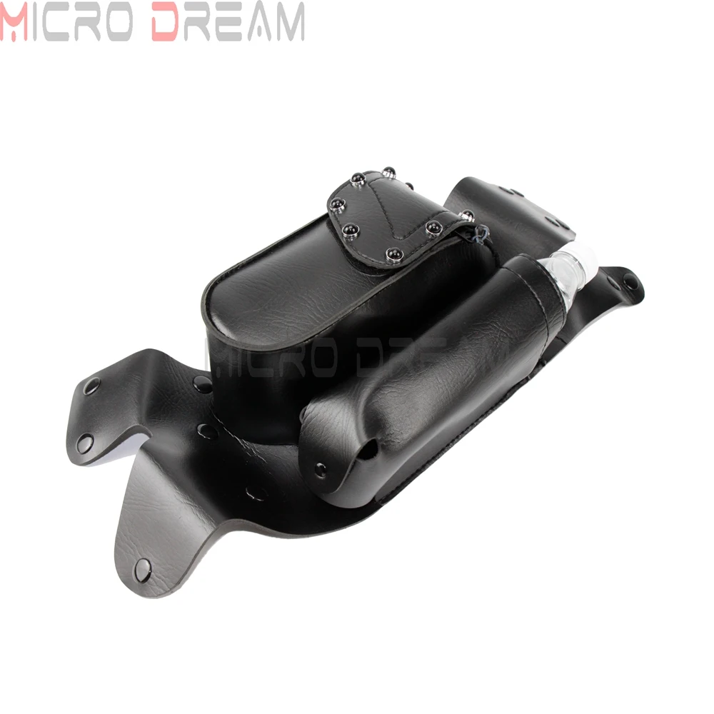 

Black Motorcycle Right Side Crash Bar Saddlebag Guard Bag w/ Water Bottle Holder For Harley Touring Road King FLTR FLHT