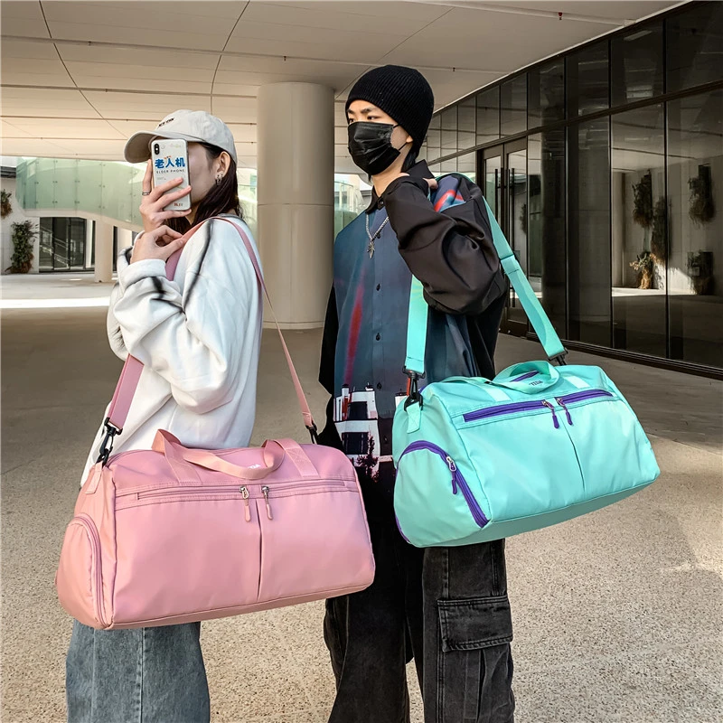 

Women Travel Bag Waterproof Weekender Bags Nylon Luggages Handbag Shoulder Bag Unisex With shoes bit Traveling Bags Dry and Wet