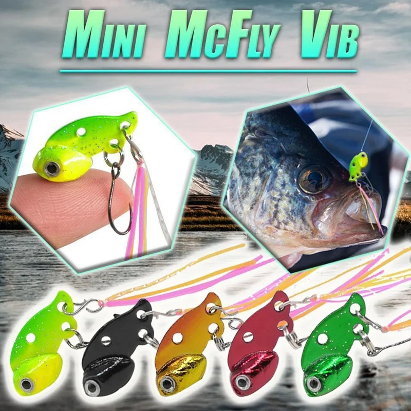 

5Pcs Eyes Metal Vib Blade Lure Mini Mcfly Vib Fishing Lure for Bass Fishing