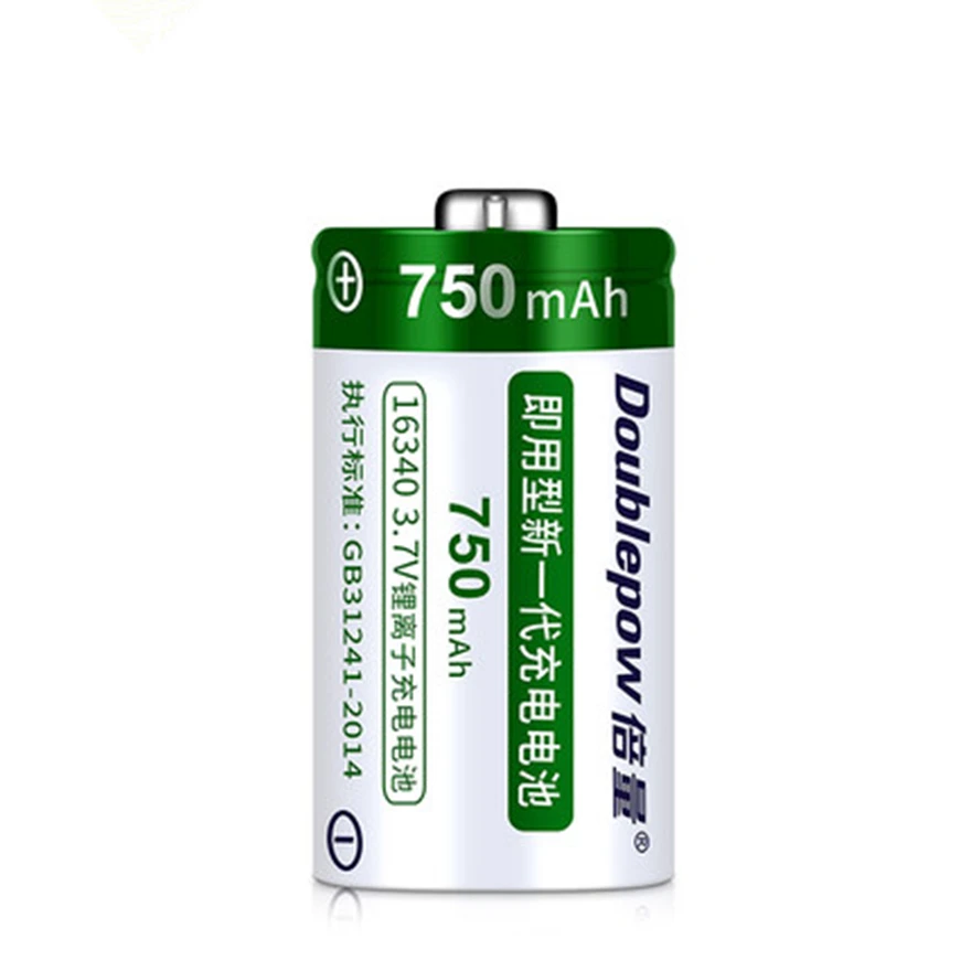 2pcs/lot 3.7V 750mAh 16340 rechargeable battery CR123A lithium suitable for camera instrument | Электроника
