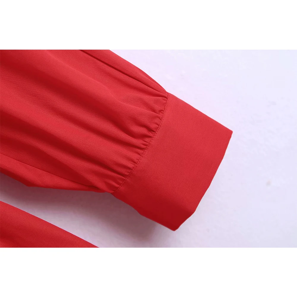 

2021 Summer Tunic Dress Women V-neck Long Sleeves Casual Fashion Chic Lady Shirt Dress Women