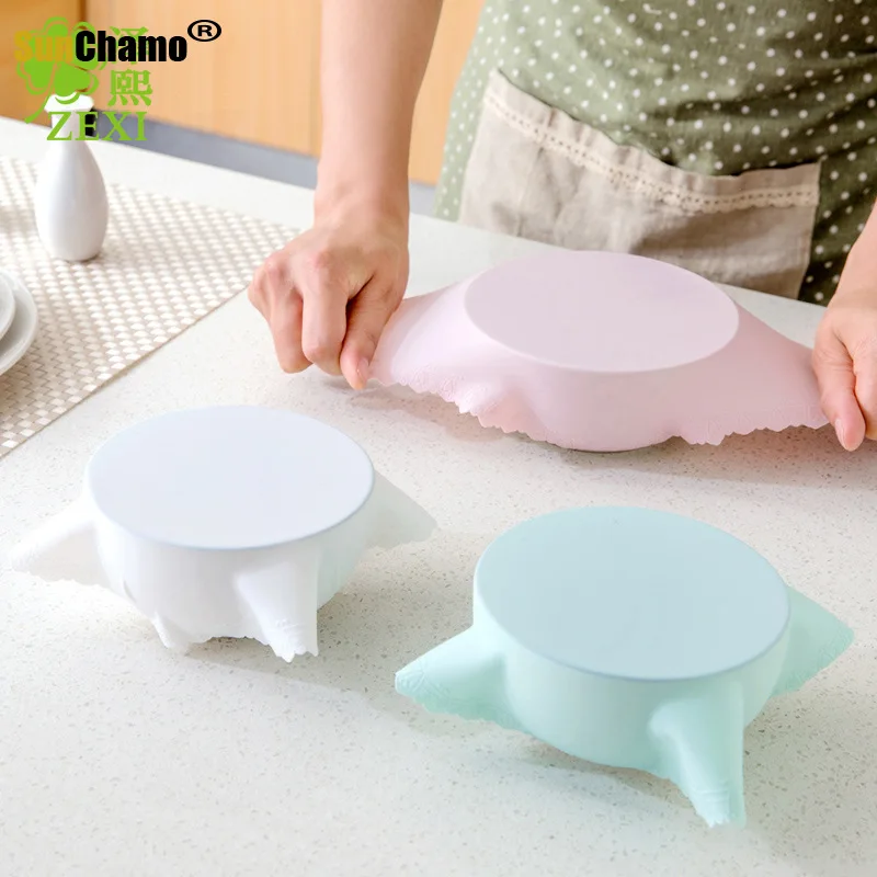 

Food-Grade Silicone Fresh-Keeping Cover Kitchen Utensils High Elasticity Stretchable Vacuum Container Into The Microwave Oven