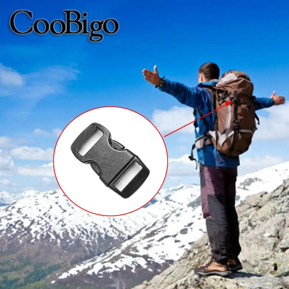 100 шт. 3/8 дюйма прозрачная боковая пряжка прозрачный мороз ремешок для рюкзака