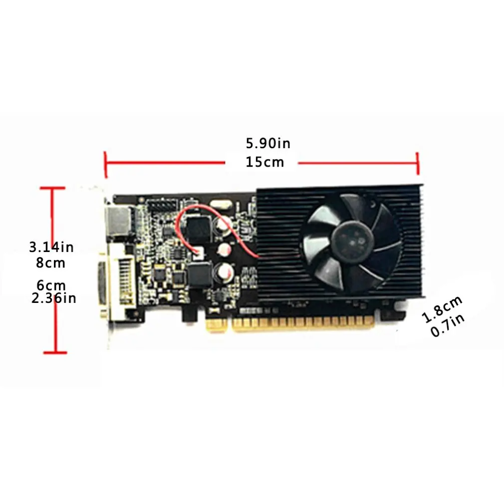 

GT730 2GB Graphics Card 64Bit GDDR3 GT 730 2G D3 Game Video Cards for NVIDIA Geforce HDMI-compatible Dvi VGA Video Card