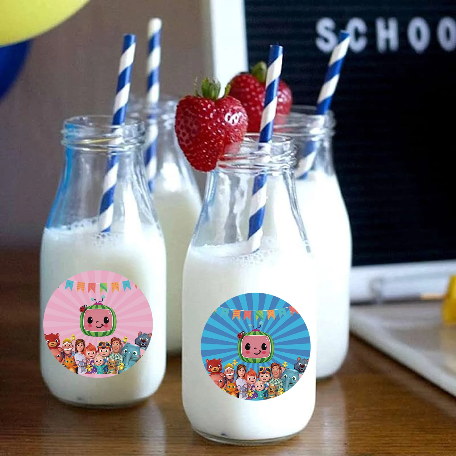 Этикетка Omilut Cocomelon наклейка на день рождения тематическая вечеринка стикер для