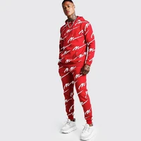 brand new mens casual tracksuit two pieces sports hoodie and sweatpants set fashion print outfits for men clothing joggers set