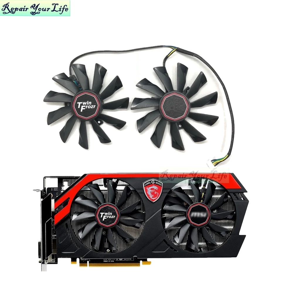 

New 95mm 4Pin Graphics Card Cooling Fan for MSI GTX 780Ti/780/760/750Ti R9 290X/290/280X/280/270X Gaming Cooler PLD10010S12HH