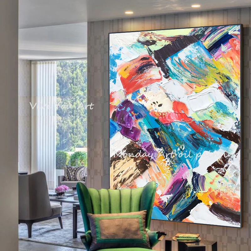 Абстрактная живопись Wall Art Холст картина ручной работы стены граффити с