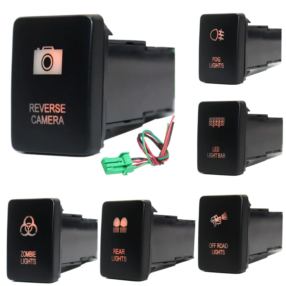 Кнопочный переключатель включения/выключения 12 В 3 А оранжевые светодиодные