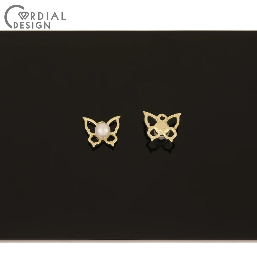 

Cordial Design 100Pcs 12*14MM Earrings Accessories/Pendants/DIY/Butterfly Shape/Imitation Pearl/Jewelry Findings & Components