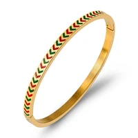 fashion red green arrow bracelets bangles for women ladies girls stainless steel cuff bangle jewelry trendy bracelet gifts