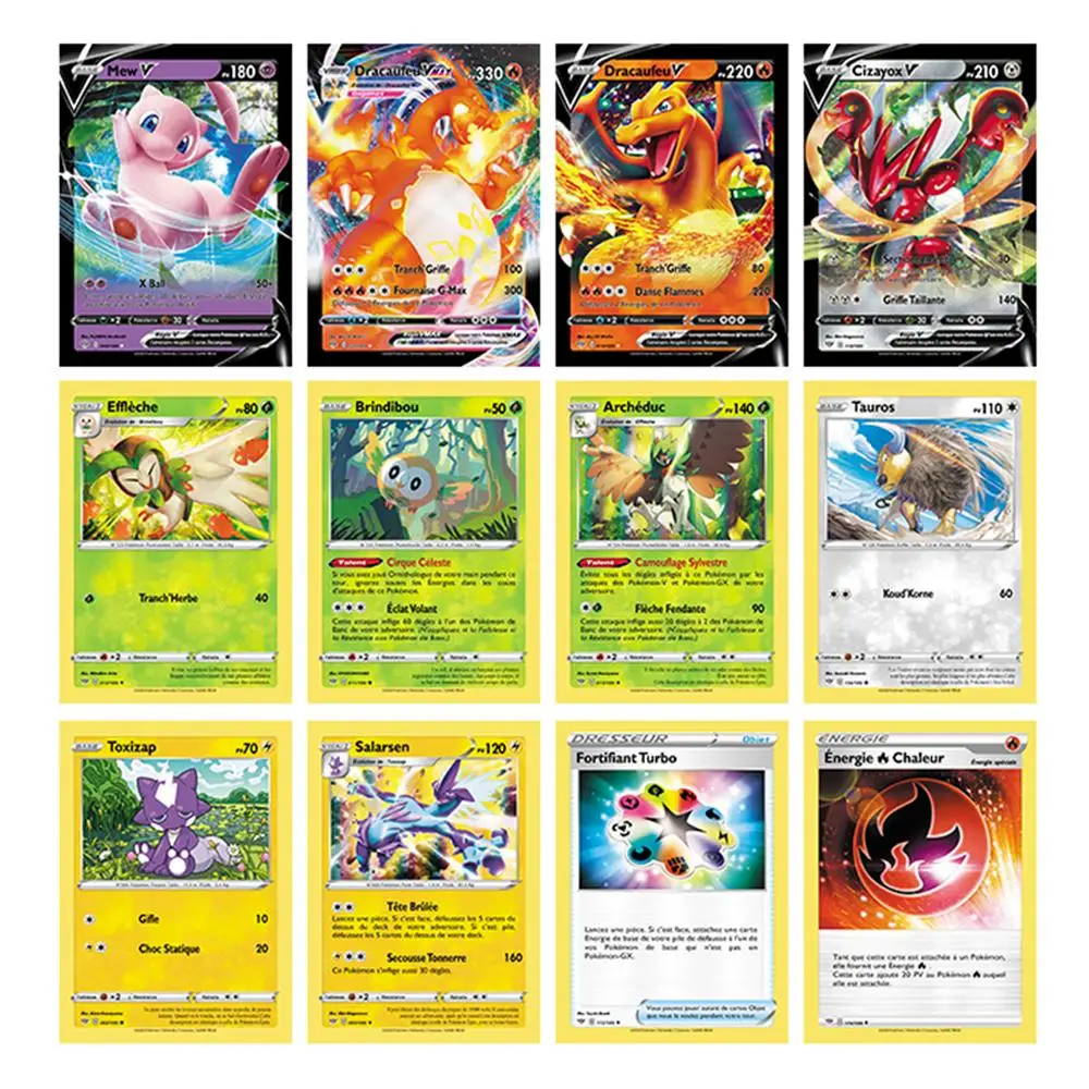 

Carte Pokemon Francaise 360pcs French Version Pokemon Cards Sword And Shield Booster Collection Chilling Reign Evolving Skies
