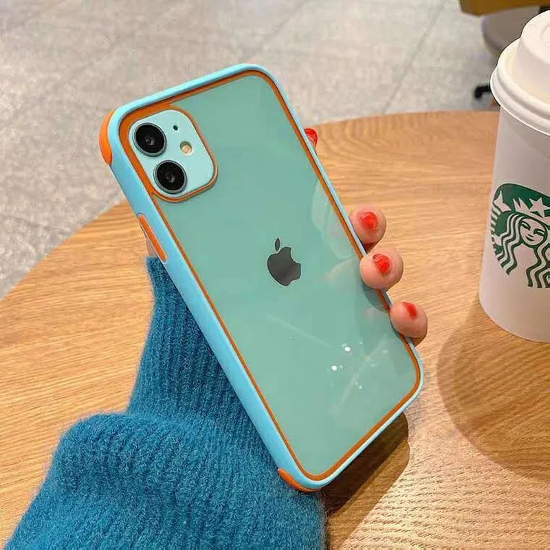 

Contrast Transparent Phone Case for iPhone 6 6s Plus 7 8 X Xs Max Xr 11 11pro 11pro Max Fashion Simple Mobile Phone Shell