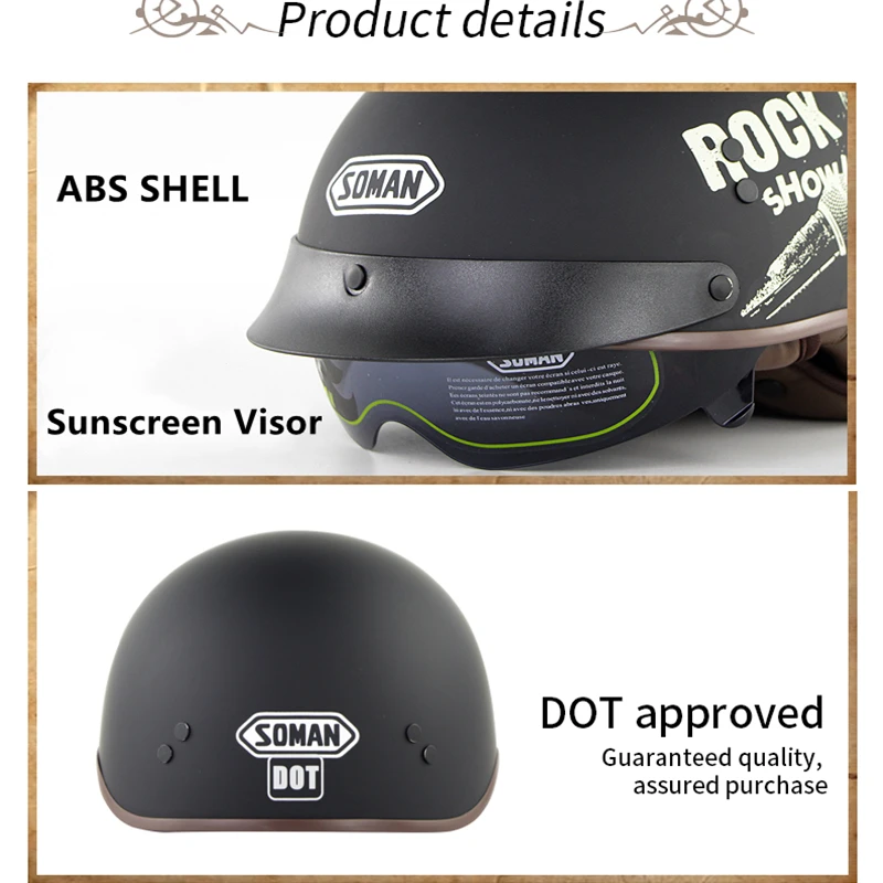 Соман половина шлем крутой напечатанный точка Половина лица Capacete де мото Ретро
