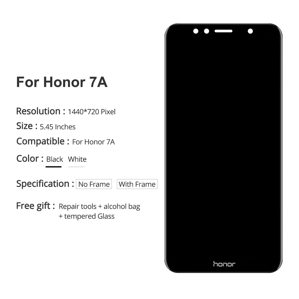 5,45 дюймов для huawei Honor 7A dua-l22 DUA-LX2 ЖК-дисплей сенсорный экран для Honor 7S DUA-LX2 L02 дигитайзер сборка